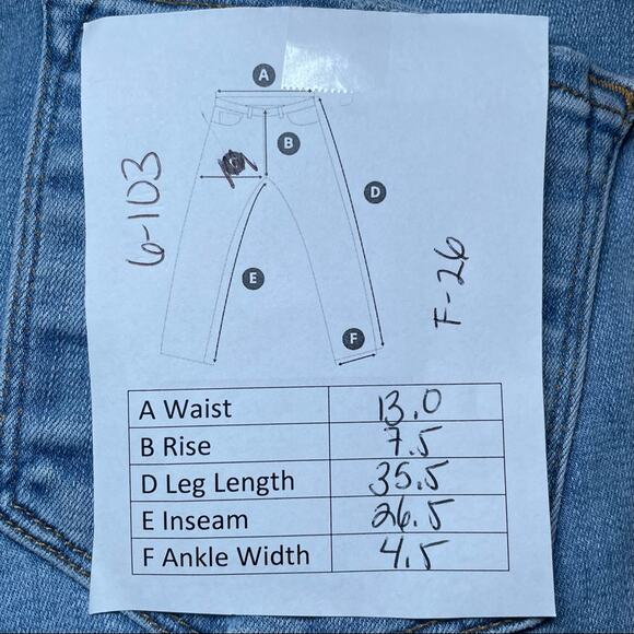 FRAME LE SKINNY DE JEANNE LIGHT WASH BOHO WESTERN DISTRESSED DENIM BLUE JEANS 26 - Picture 10 of 10